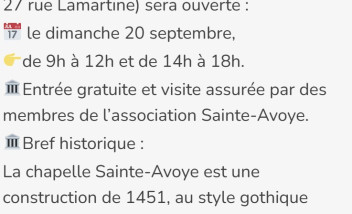 Visite de la Chapelle Sainte-Avoye à l'occasion des Journées du Patrimoine